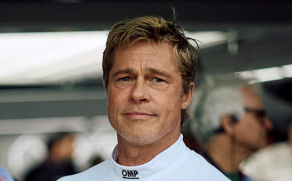 Brad Pitt en el Circuito de Silverstone previo al Gran Premio de Gran Bretaña 2024 / Foto: AFP