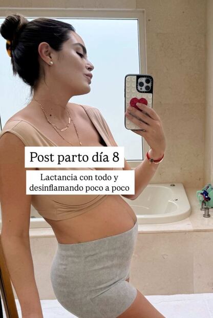 Ximena Navarrete en su etapa postparto / Foto: Instagram @ximenanr
